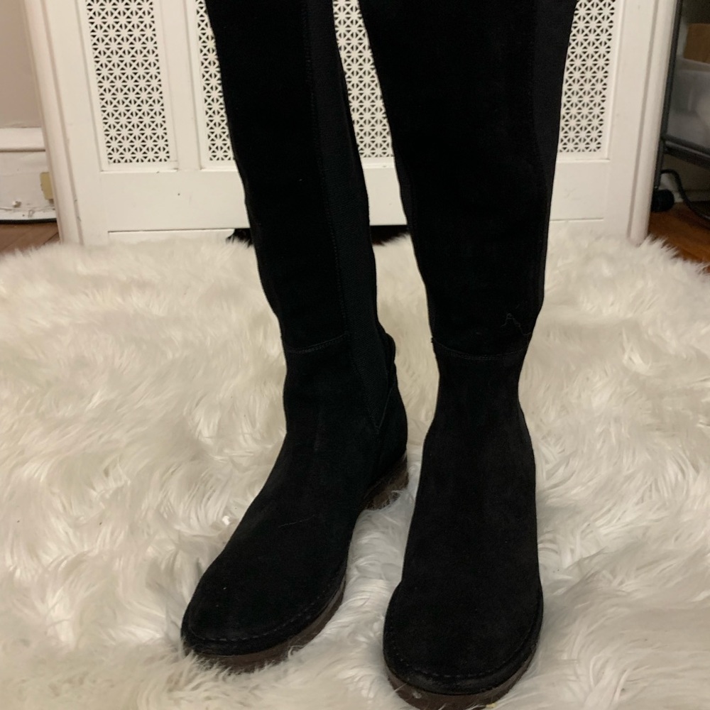 Alberto Fermani NEW Bellini boots BLK suede/elastic gusset 6.5